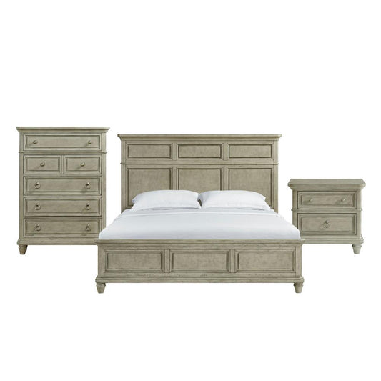 Picket House Furnishings -  Emiko King Panel 3PC Bedroom Set in Light Grey - B-11360-3-KB-3PC veiw 1