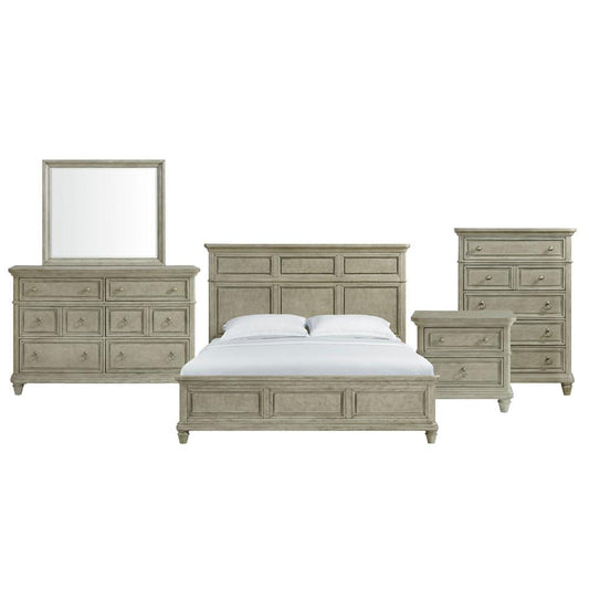 Picket House Furnishings -  Emiko King Panel 5PC Bedroom Set in Light Grey - B-11360-3-KB-5PC veiw 1