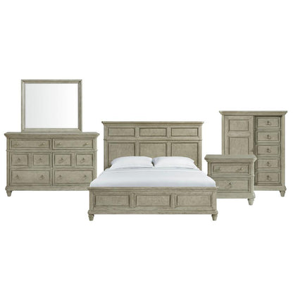 Picket House Furnishings -  Emiko King Panel 5PC Bedroom Set with Door Chest in Light Grey - B-11360-3-KBCH2-5PC veiw 1