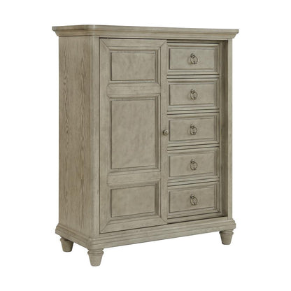 Picket House Furnishings -  Emiko King Panel 5PC Bedroom Set with Door Chest in Light Grey - B-11360-3-KBCH2-5PC veiw 4