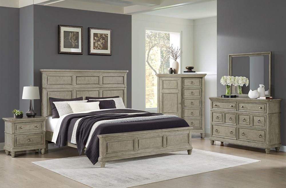 Picket House Furnishings -  Emiko King Panel 5PC Bedroom Set with Door Chest in Light Grey - B-11360-3-KBCH2-5PC veiw 6