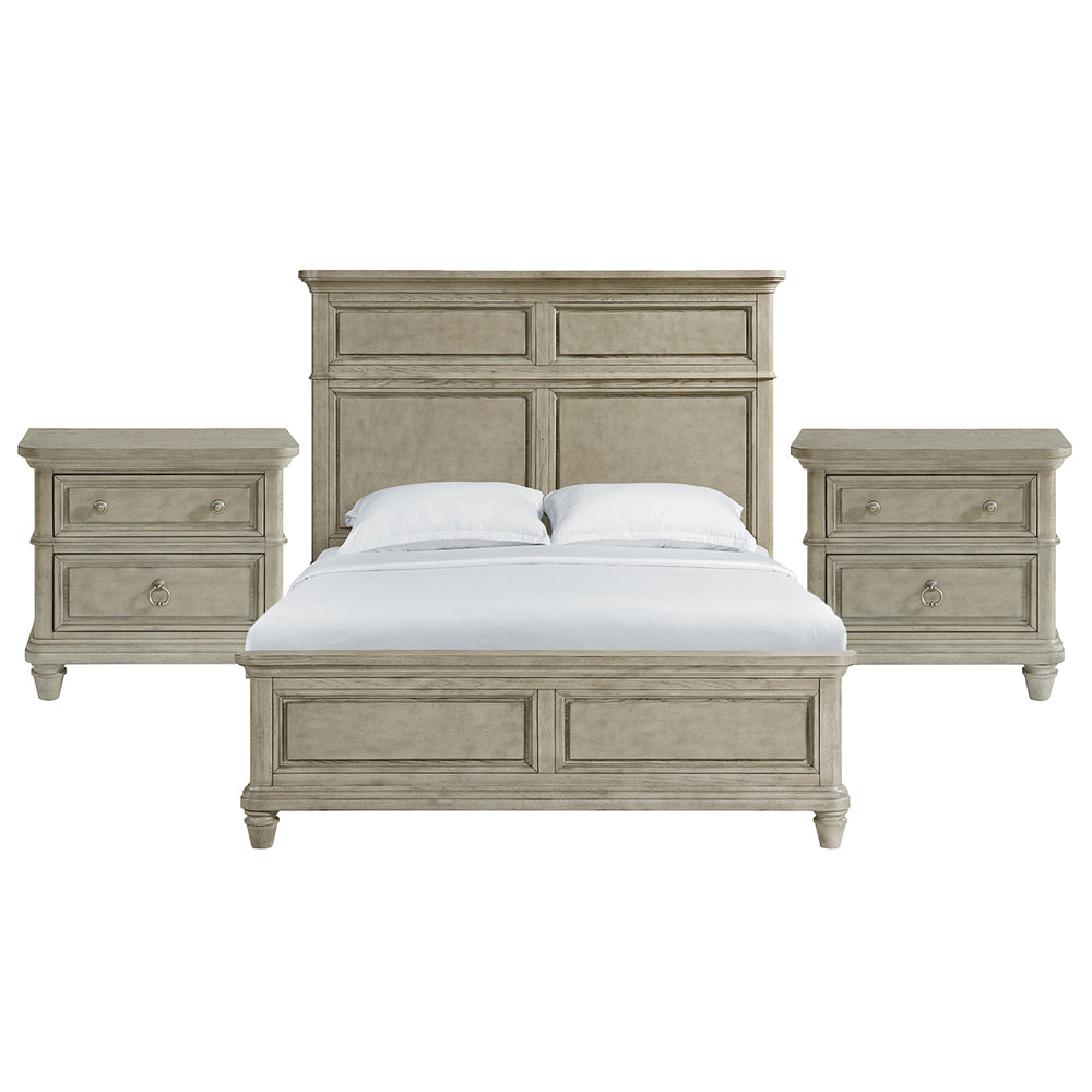 Picket House Furnishings - Emiko Queen 3PC Bedroom Set in Light Grey - B-11360-3-QBCH2-NS2 view 1