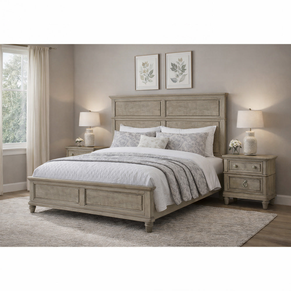 Picket House Furnishings - Emiko Queen 3PC Bedroom Set in Light Grey - B-11360-3-QBCH2-NS2 view 3