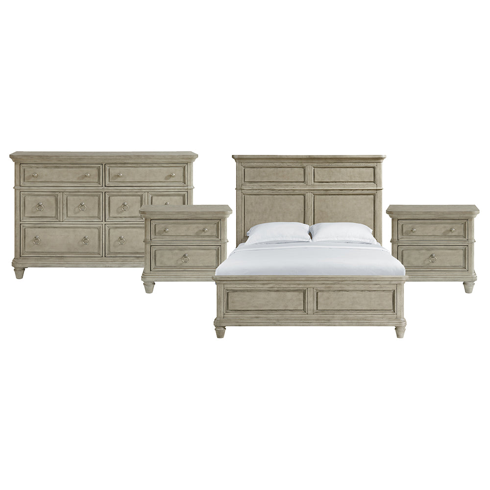 Picket House Furnishings - Emiko Queen 4PC Bedroom Set in Light Grey - B-11360-3-QBCH2-NSDR view 1