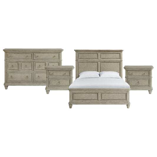 Picket House Furnishings - Emiko Queen 4PC Bedroom Set in Light Grey - B-11360-3-QBCH2-NSDR view 1