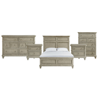 Picket House Furnishings - Emiko Queen 5PC Bedroom Set in Light Grey - B-11360-3-QBCH2-NSDRC view 1