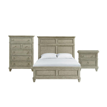 Picket House Furnishings -  Emiko Queen Panel 3PC Bedroom Set in Light Grey - B-11360-3-QB-3PC veiw 1