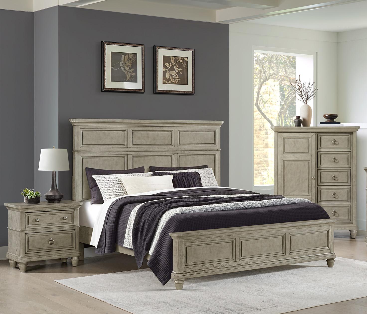 Picket House Furnishings -  Emiko Queen Panel 3PC Bedroom Set with Door Chest in Light Grey - B-11360-3-QBCH2-3PC veiw 5