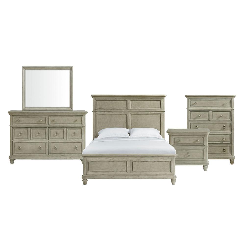 Picket House Furnishings -  Emiko Queen Panel 5PC Bedroom Set in Light Grey - B-11360-3-QB-5PC veiw 1