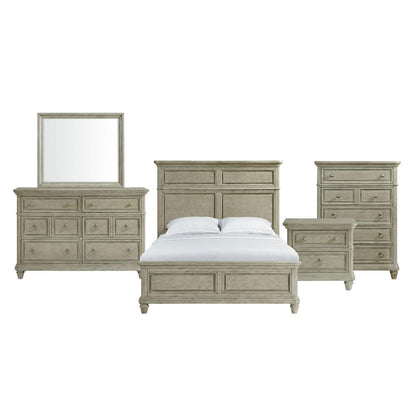 Picket House Furnishings -  Emiko Queen Panel 5PC Bedroom Set in Light Grey - B-11360-3-QB-5PC veiw 1
