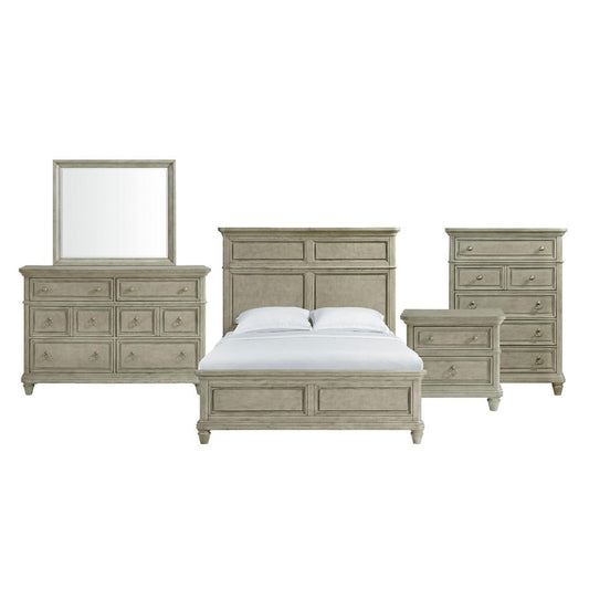 Picket House Furnishings -  Emiko Queen Panel 5PC Bedroom Set in Light Grey - B-11360-3-QB-5PC veiw 1