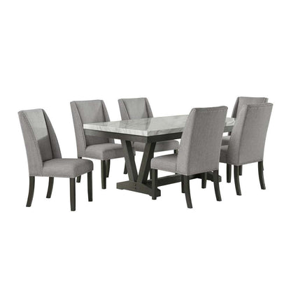 Picket House Furnishings - Eve 7PC Dining Set in Charcoal-Table & Six Chairs - D-4930-7-7PC veiw 1