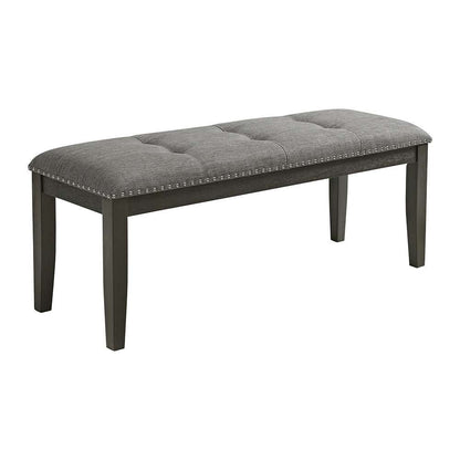 Picket House Furnishings - Eve Bench w/ Grey Fabric and Nail Heads in Charcoal - D-4930-7-BN veiw 1