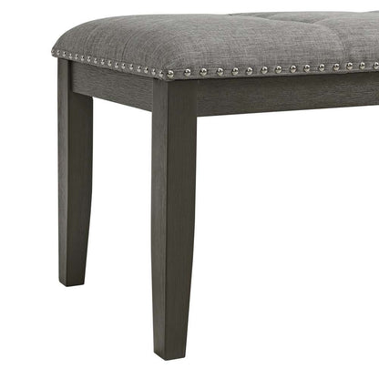 Picket House Furnishings - Eve Bench w/ Grey Fabric and Nail Heads in Charcoal - D-4930-7-BN veiw 4