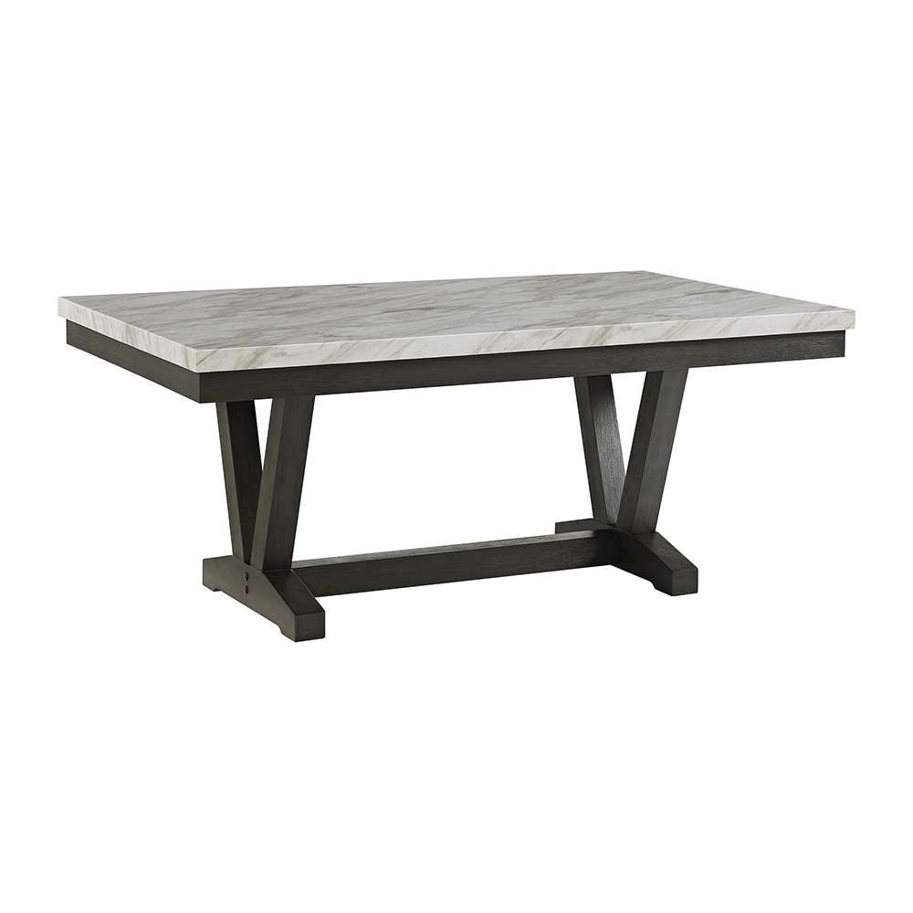 Picket House Furnishings - Eve Dining Table w/ White Faux Marble Top in Charcoal - D-4930-7-DT veiw 1