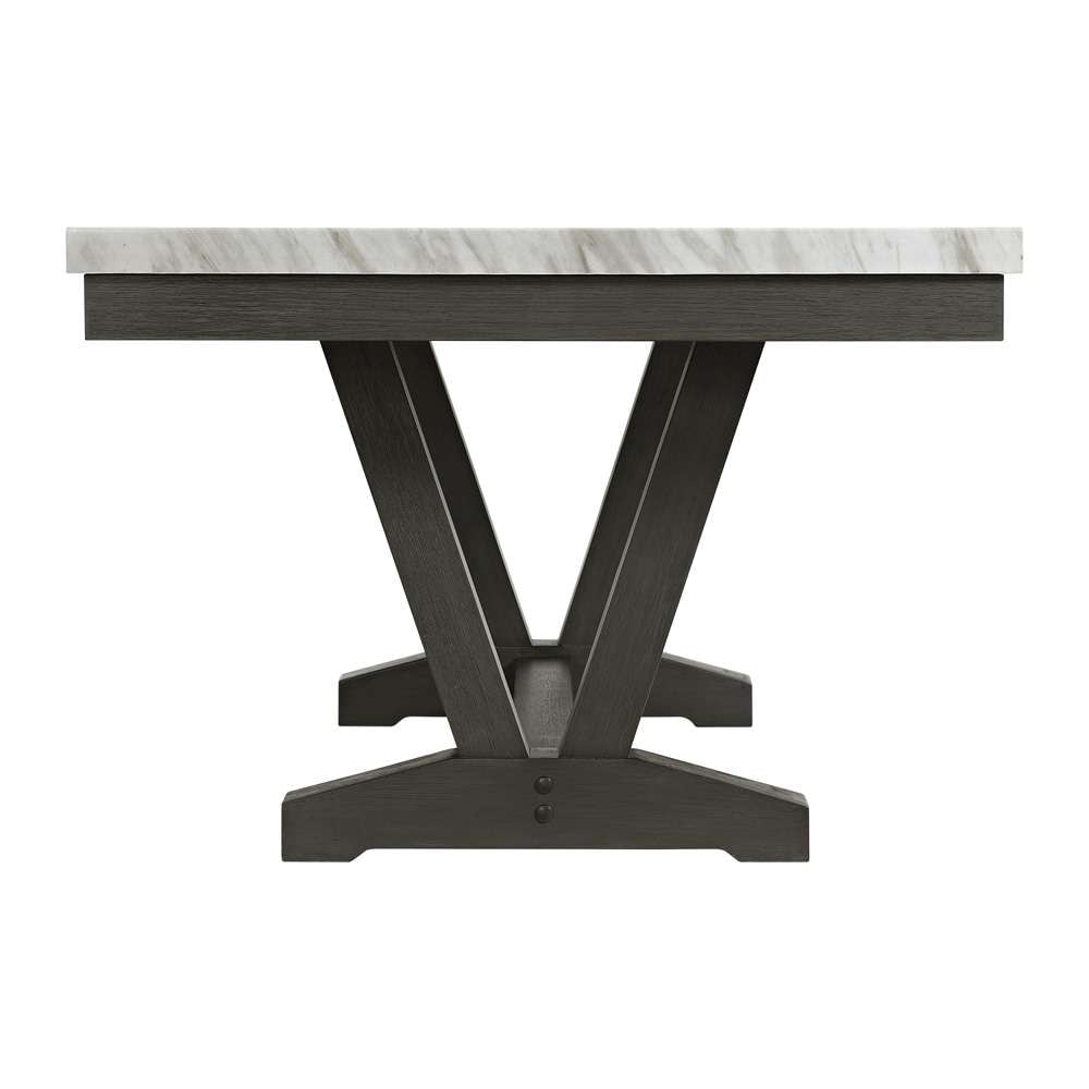 Picket House Furnishings - Eve Dining Table w/ White Faux Marble Top in Charcoal - D-4930-7-DT veiw 2