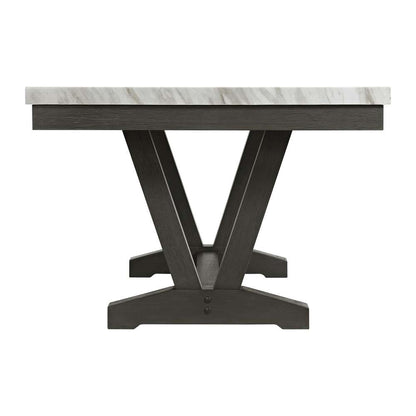 Picket House Furnishings - Eve Dining Table w/ White Faux Marble Top in Charcoal - D-4930-7-DT veiw 2