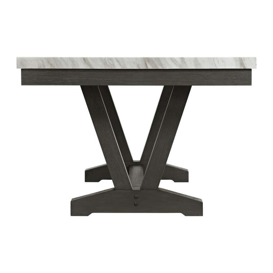Picket House Furnishings - Eve Dining Table w/ White Faux Marble Top in Charcoal - D-4930-7-DT veiw 2