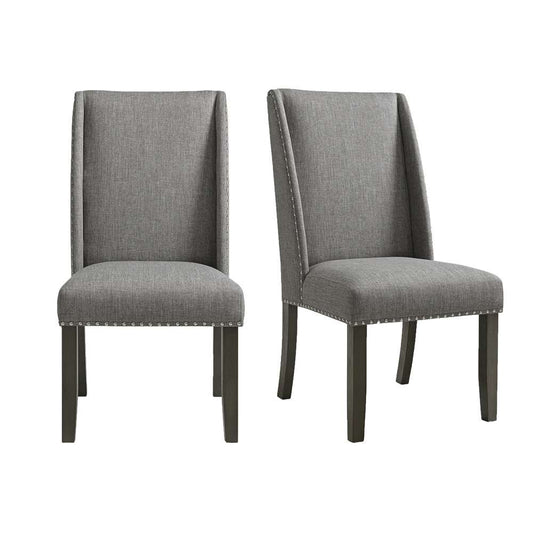 Picket House Furnishings - Eve Side Chair w/ Grey Fabric and Nail Heads in Charcoal (Set of 2) - D-4930-7-SC veiw 1