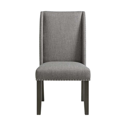 Picket House Furnishings - Eve Side Chair w/ Grey Fabric and Nail Heads in Charcoal (Set of 2) - D-4930-7-SC veiw 2
