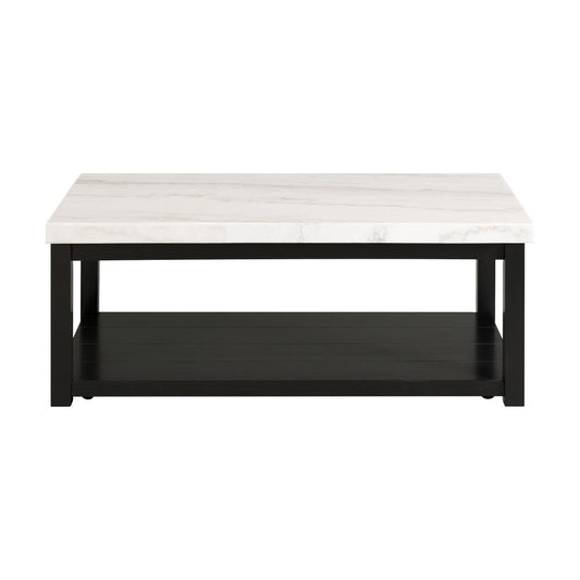 Picket House Furnishings - Evie White Marble Rectangle Coffee Table - CML100CTE veiw 2