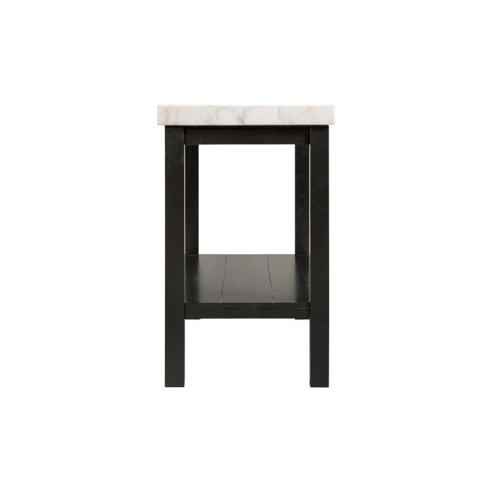 Picket House Furnishings - Evie White Marble Rectangle SofaTable - CML100ST veiw 3