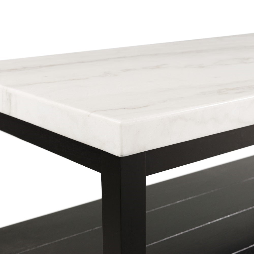 Picket House Furnishings - Evie White Marble Rectangle SofaTable - CML100ST veiw 5