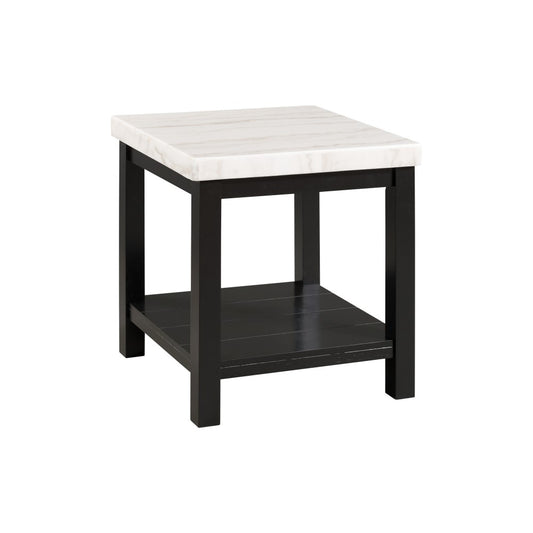 Picket House Furnishings - Evie White Marble Square End Table - CML100ETE veiw 1