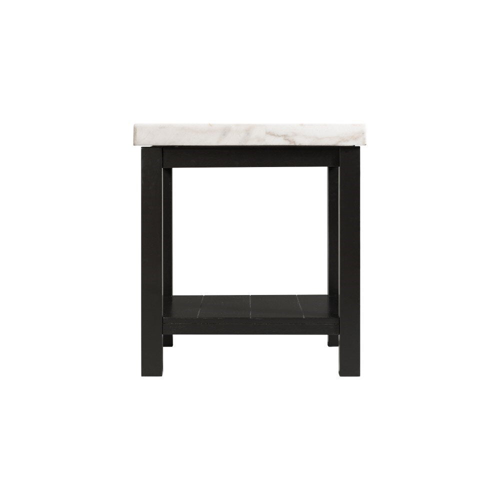 Picket House Furnishings - Evie White Marble Square End Table - CML100ETE veiw 3