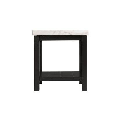 Picket House Furnishings - Evie White Marble Square End Table - CML100ETE veiw 3