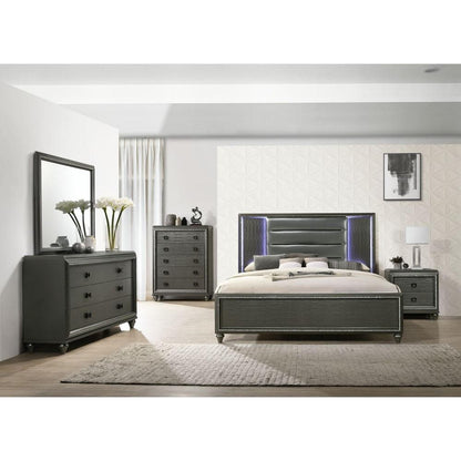 Picket House Furnishings - Faris King Panel 3PC Bedroom Set in Black - MN600KB3PC veiw 1