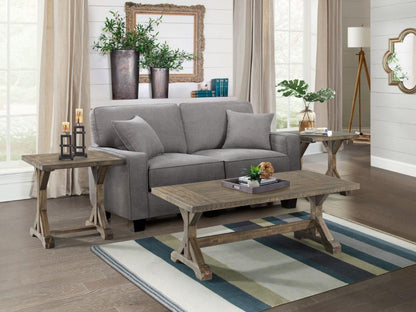 Picket House Furnishings - Finn 3Pc Accent Trestle Table Set Coffee Table And Two End Tables in Walnut - TFN100T3PC veiw 1