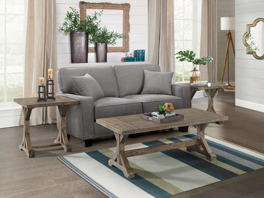 Picket House Furnishings - Finn 3Pc Accent Trestle Table Set Coffee Table And Two End Tables in Walnut - TFN100T3PC veiw 1