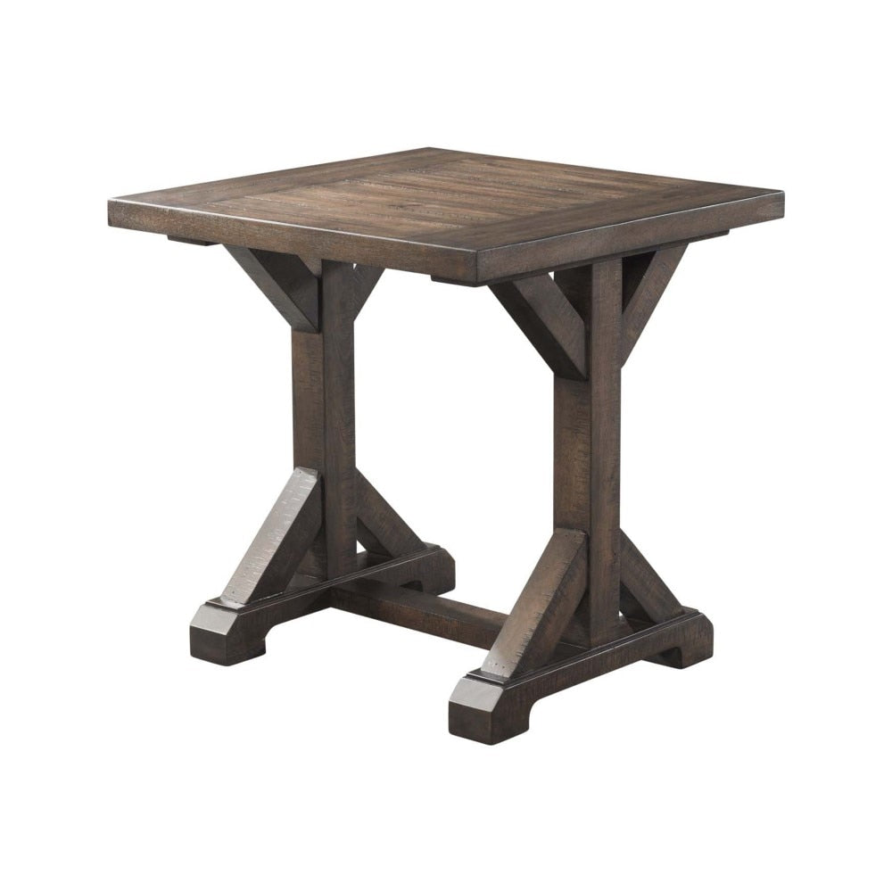 Picket House Furnishings - Finn 3Pc Accent Trestle Table Set Coffee Table And Two End Tables in Walnut - TFN100T3PC veiw 4