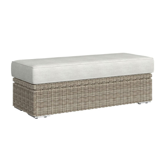 Picket House Furnishings - Flora  Ottoman - Natural and Olefin Beige - O-17990-10311-000 view 1