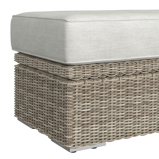 Picket House Furnishings - Flora  Ottoman - Natural and Olefin Beige - O-17990-10311-000 view 2