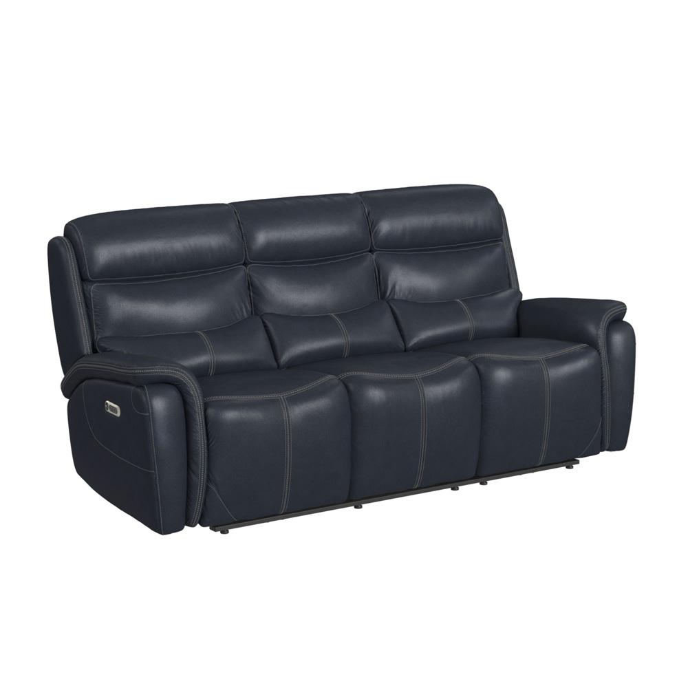 Picket House Furnishings -  Florin Power Motion Sofa with Power Headrest in Pebble Navy - U-9070-8202-305PP veiw 1