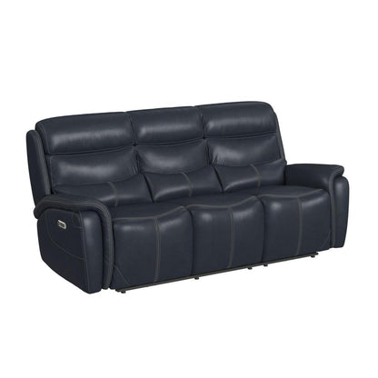 Picket House Furnishings -  Florin Power Motion Sofa with Power Headrest in Pebble Navy - U-9070-8202-305PP veiw 1