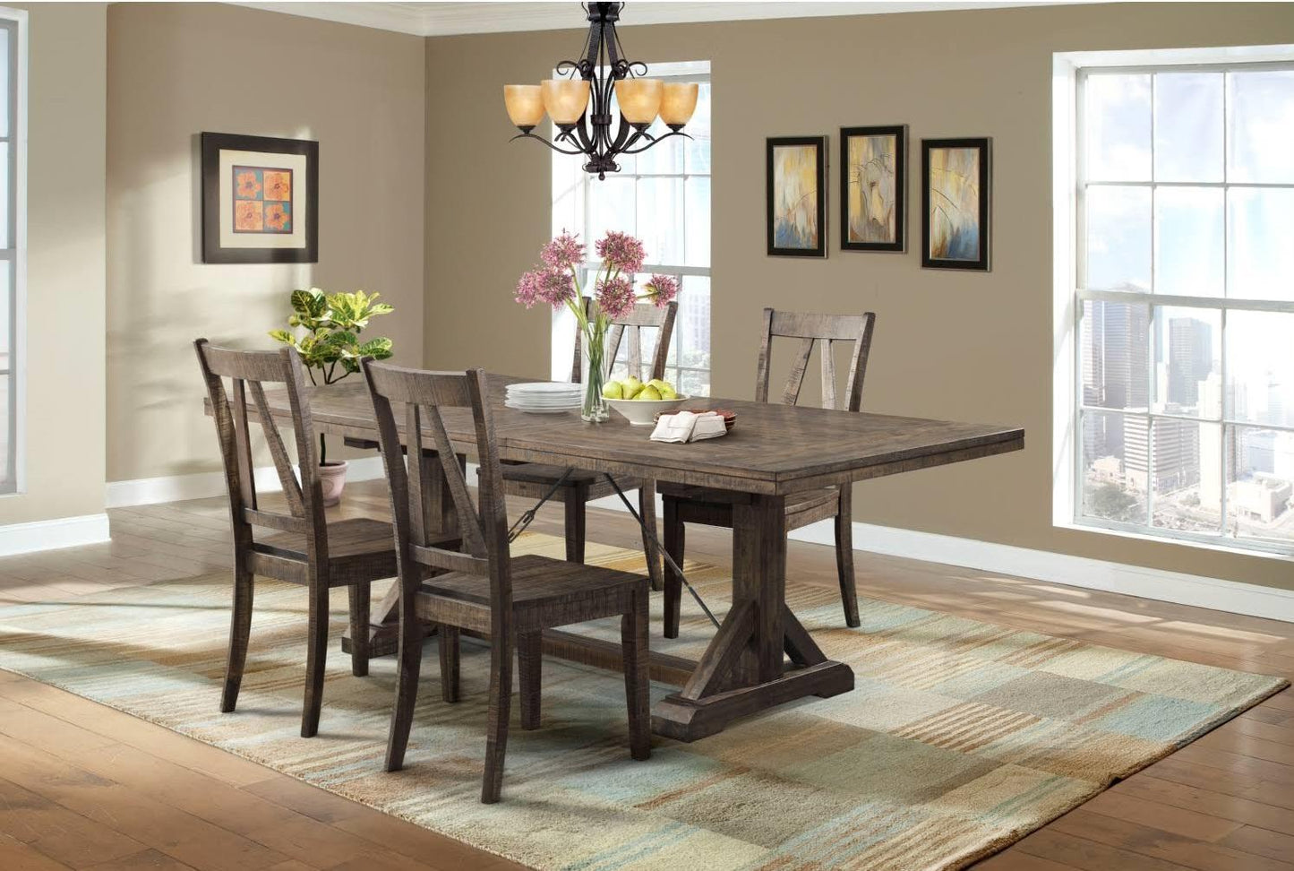 Picket House Furnishings - Flynn Dining Table, 4 Wooden Side Chairs - DFN100S5PC veiw 1