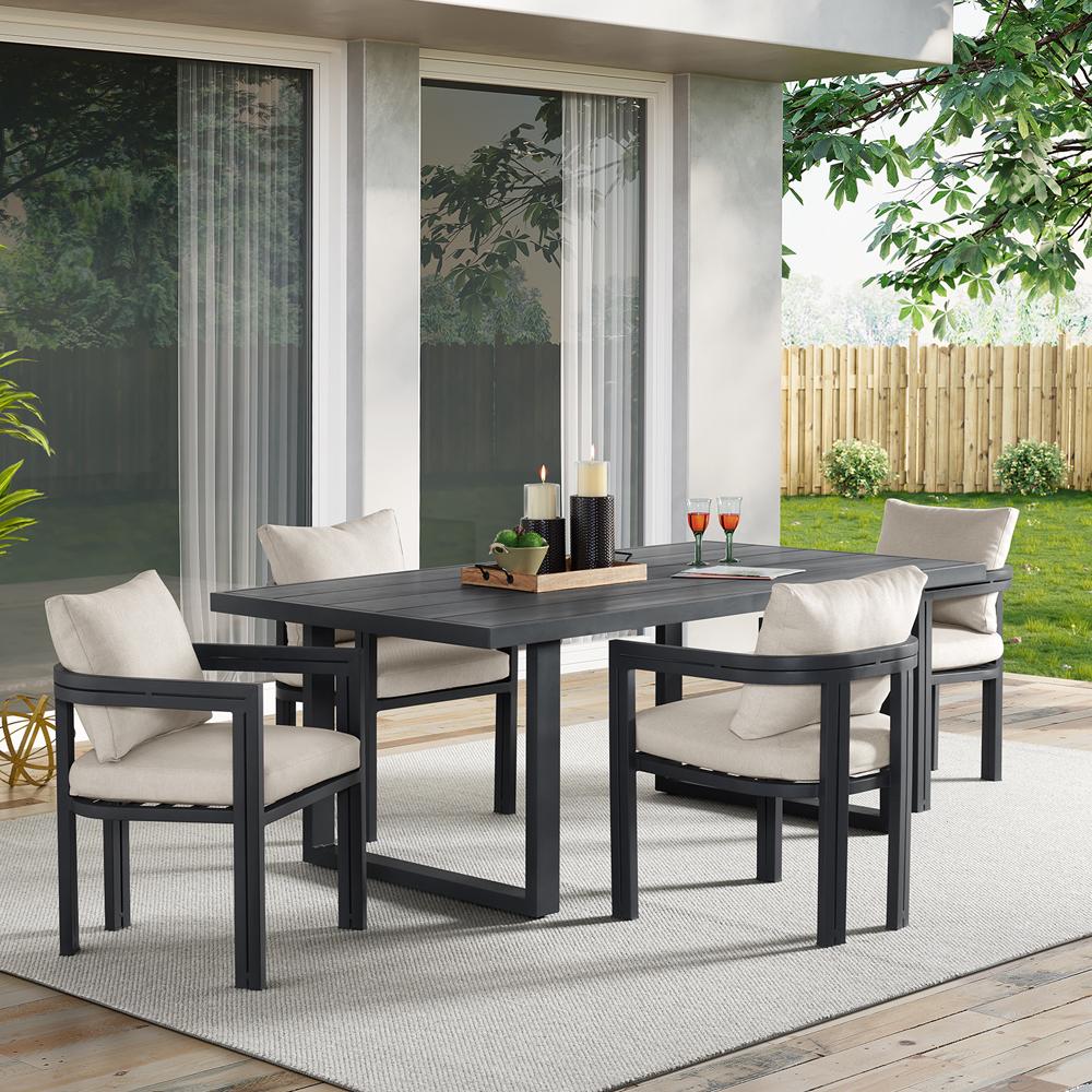 Picket House Furnishings - Fresca 5PC Standard Height Dining Set in Dark Grey-Table and Four Chairs - O-16230-3-DT-5PC veiw 1
