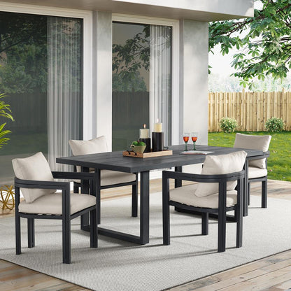 Picket House Furnishings - Fresca 5PC Standard Height Dining Set in Dark Grey-Table and Four Chairs - O-16230-3-DT-5PC veiw 1