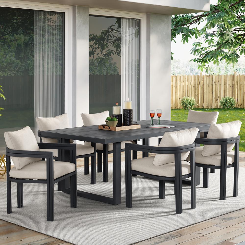 Picket House Furnishings - Fresca 7PC Standard Height Dining Set in Dark Grey-Table and Six Chairs - O-16230-3-DT-7PC veiw 1