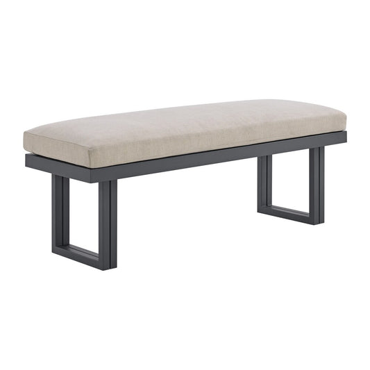 Picket House Furnishings - Fresca Dining Bench - Dark Grey and Olefin Beige - O-16230-3-BN veiw 1