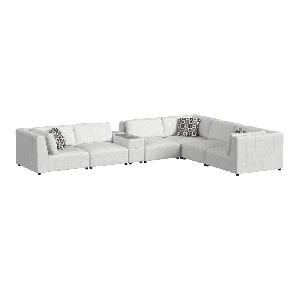 Picket House Furnishings - Frida 7PC Modular Set in Olefin Beige with Pillows - O-16240-10311-7PC veiw 1