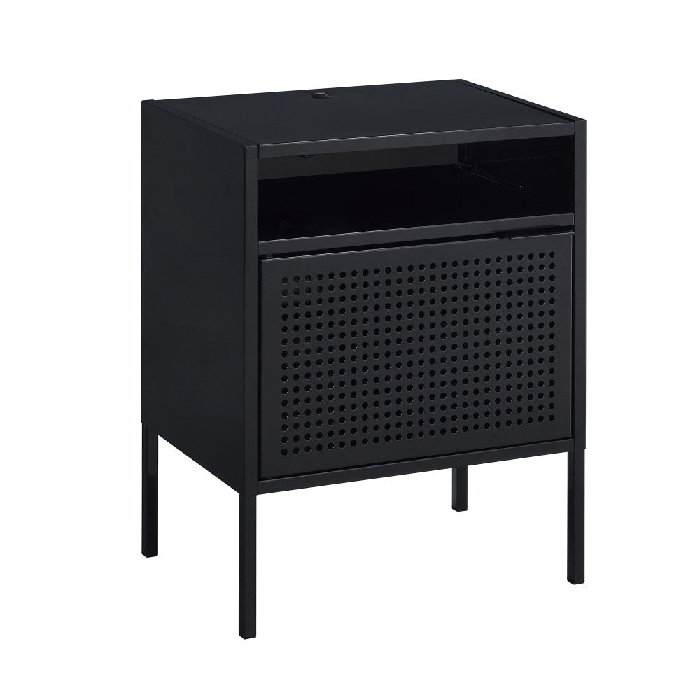 Picket House Furnishings - Gemma Nightstand with USB Port in Black - CEB800NSE veiw 1