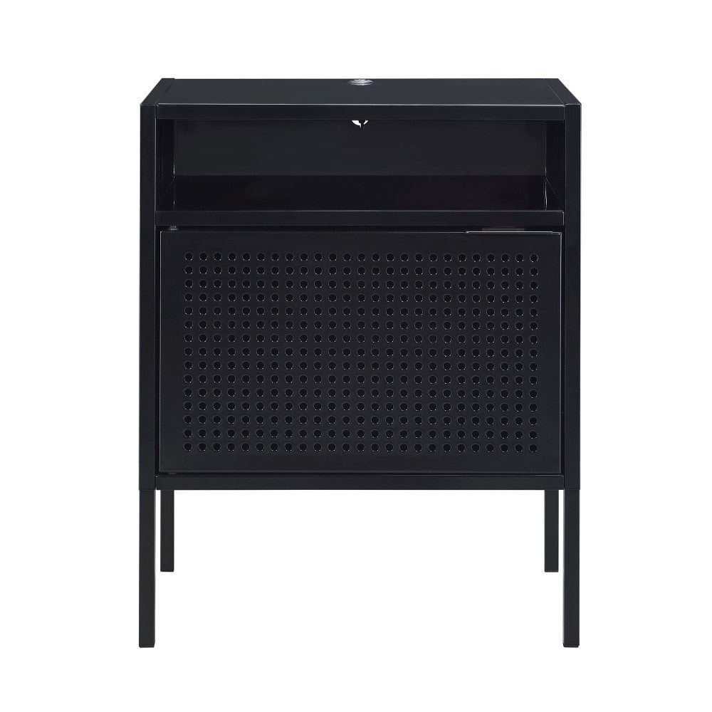 Picket House Furnishings - Gemma Nightstand with USB Port in Black - CEB800NSE veiw 2