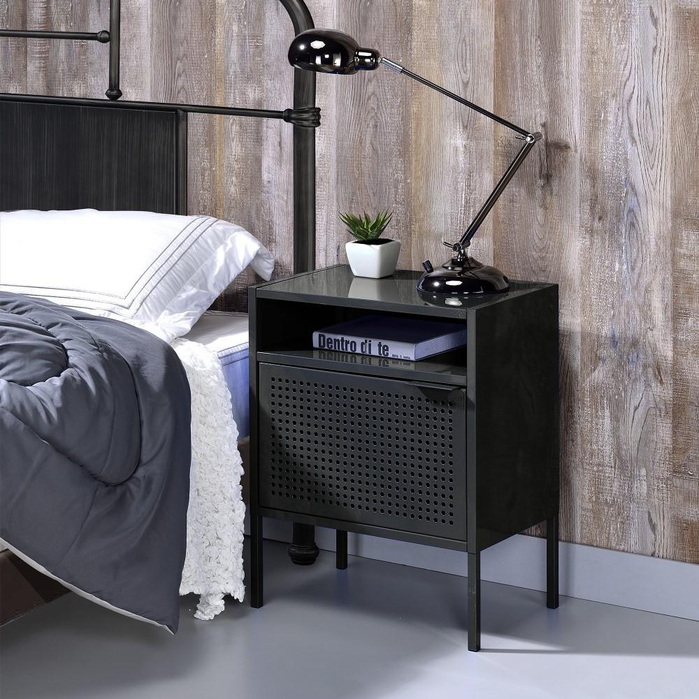 Picket House Furnishings - Gemma Nightstand with USB Port in Black - CEB800NSE veiw 4