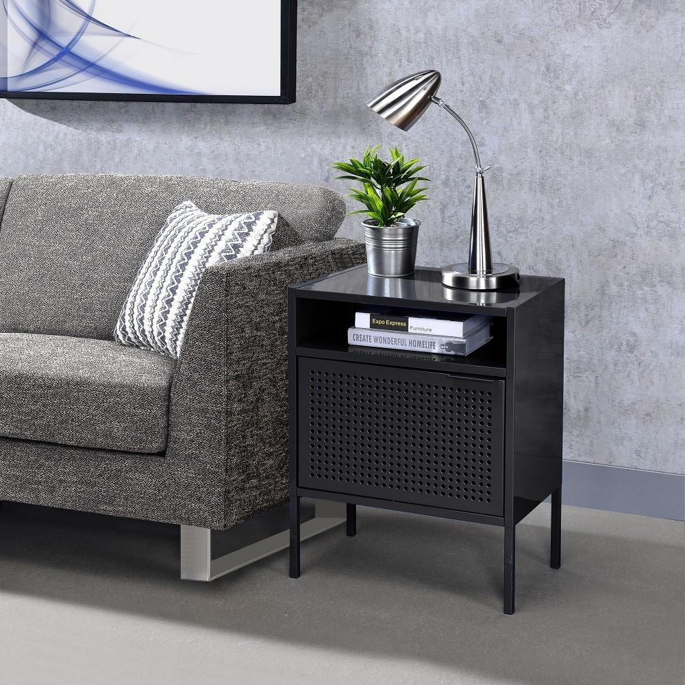 Picket House Furnishings - Gemma Nightstand with USB Port in Black - CEB800NSE veiw 5