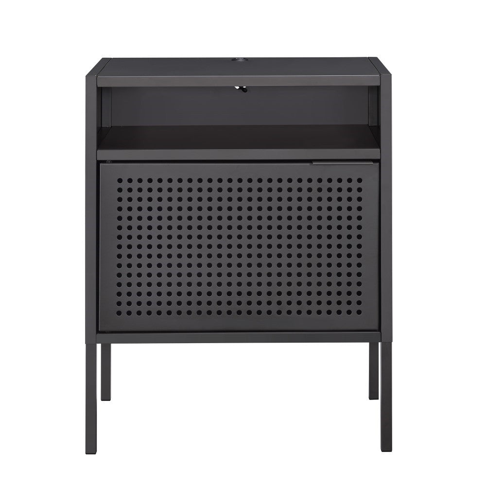 Picket House Furnishings - Gemma Nightstand with USB Port in Gray - CEB300NSE veiw 2