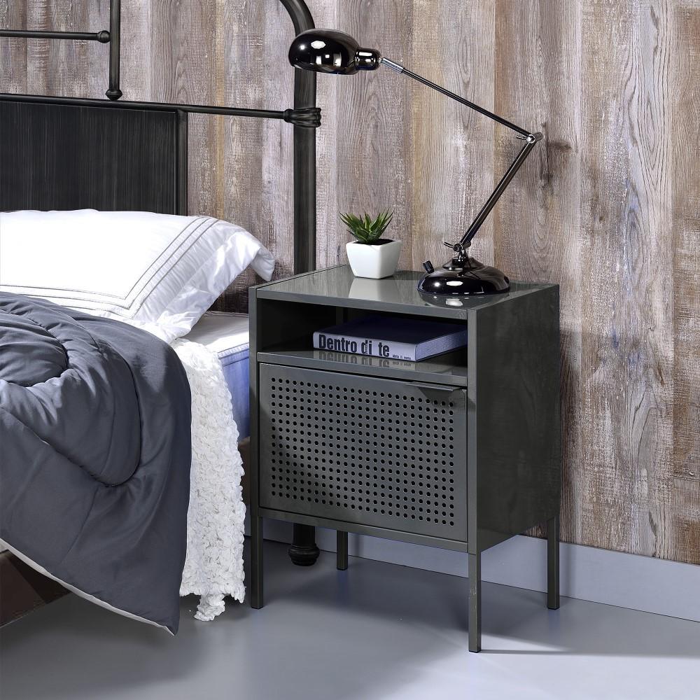 Picket House Furnishings - Gemma Nightstand with USB Port in Gray - CEB300NSE veiw 4